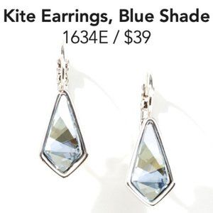 NIB Swarovski Crystal Kite Earrings Blue Shade